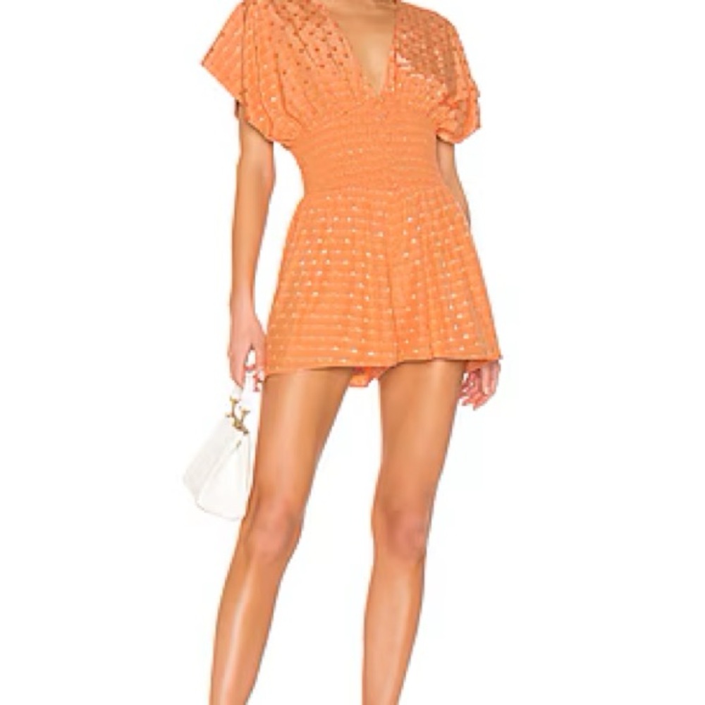 Eleanor Romper in Pale Peach
